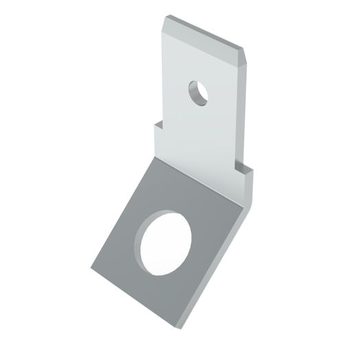 Flachstecker 6,3x0,8 | 45° | ø3,2 Messing verzinnt