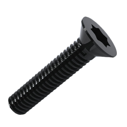 Countersunk Screw ISO7046 M5x12 Black Galvanized Steel 4.8 Torx