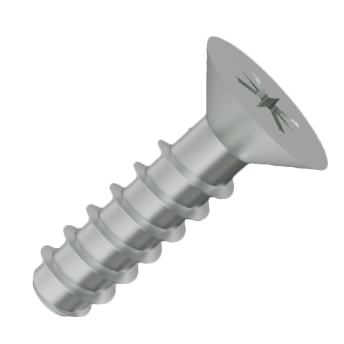 Self-Tapping Screw for Plastic 2.2x8 PT Galvanized Q&T Steel Pozi Countersunk