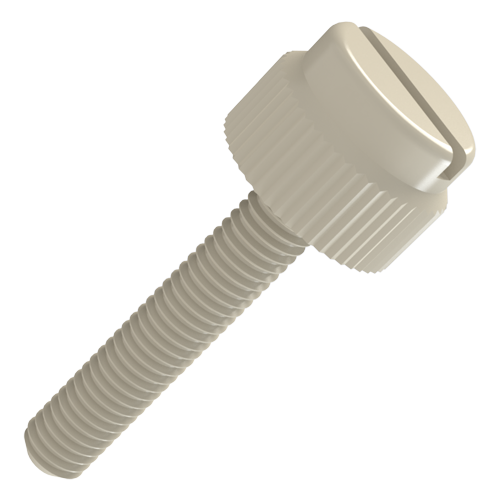 Knurled Thumb Screw M3x4 Polyamide 6.6 natural Vertical Knurl