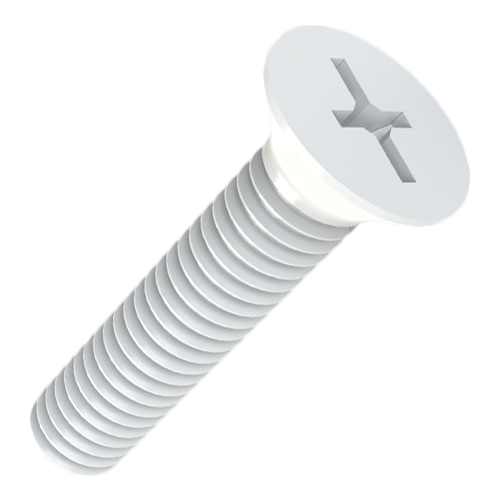 Countersunk Screw ISO2009 M4x8 PA-66 Natural UL94-V2 Cross Recessed