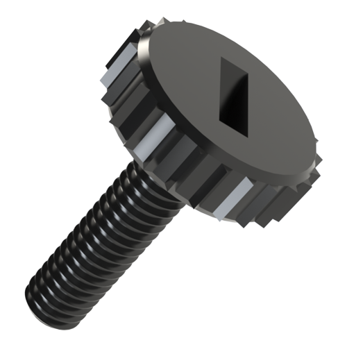 Knurled Thumb Screw M4x20 Polyamide GF black Vertical Knurl