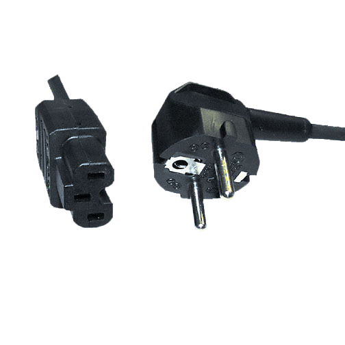 Power cord for hot devices 155°C H05RR-F3G0.75mm²/2.0m black