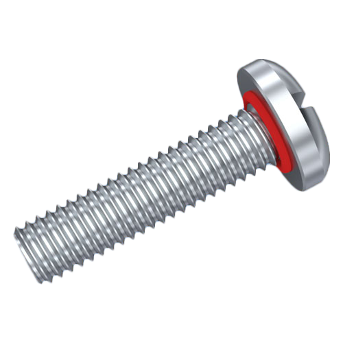 Flachkopfschraube ISO1580 M5x8 ST A4 Schlitz, Dichtung SEELSKREW®