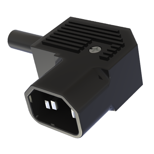 Power Plug 10A/250V 90°angled with screw terminals