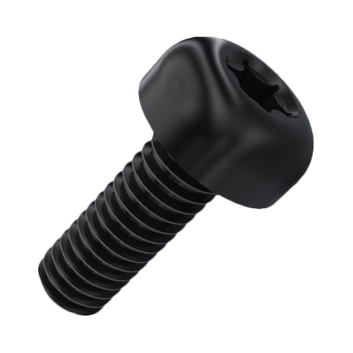 Flat Head Screw ISO7045 M3x6 Black Galv. Steel 4.8 Torx Pan Head