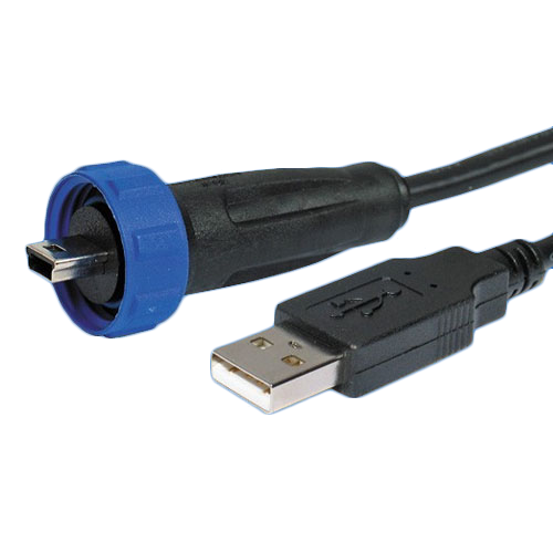 Pre-wired cables sealed Mini'B'=> Standard USB 'A',3.0m cable