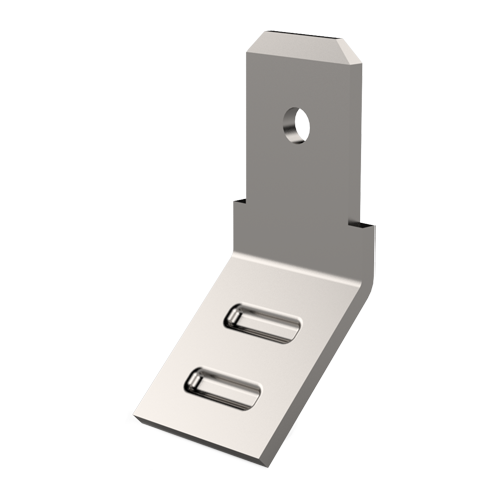 Blade Terminal 6.3x0.8 | 45° Plain Stainless Steel 1.4301