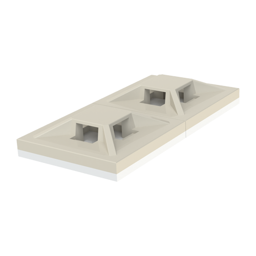 Flat Tie Holder 19x19mm Polyamide white