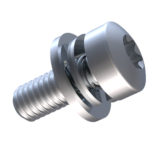 SEMS Screw ISO14583 TX Z4-1 M5x8 Galv. ST 8.8 Washer + Spring Lock Washer