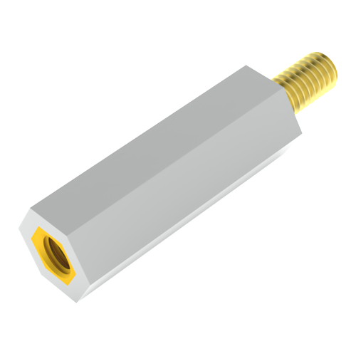 Insulated Standoff PA-Brass M/F AF6.4x35 | F=M3x6 M=M3x6