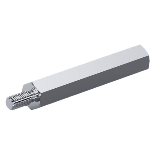 Standoff Nickel-Plated Brass M/F AF4x12 F=M2.5x7 M=M2.5x6 w/ Undercut