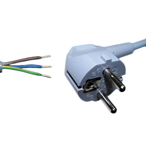 Power Cord 2+E with Schuko Plug HO5VV-F3G0.75mm² 30mm stripped