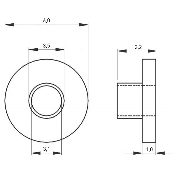 Insulation sleeve ø3.1/3.5mm PA4.6-GF/UL94-V0/-40°C/+163°C