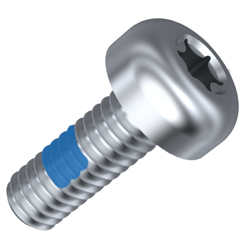 Thread-Locking Screw ISO7045 M3x8 Galvanized Steel 8.8 Torx Blue PA Patch