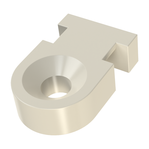 Flat Tie Holder 2.6mm PA6.6 natural ø2.9 mm hole for countersunk-screw