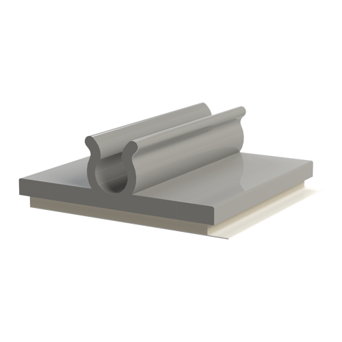 Kabelhalter für ø 9,5mm/19,1x19,1mm PVC,grau/UL94-V0