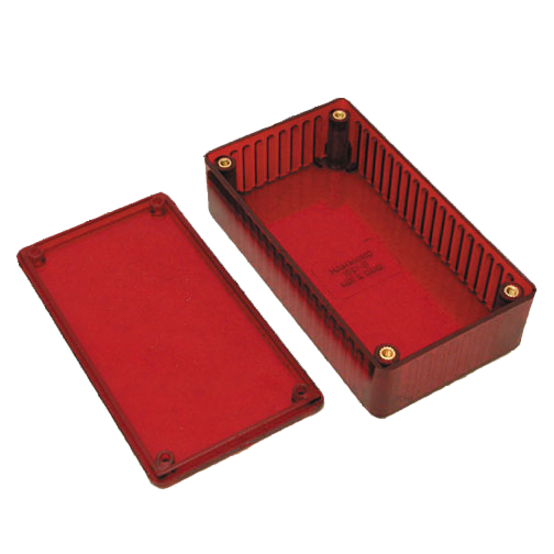 Translucent PC Enclosure 1591 / translucent red / 65x36x120 mm