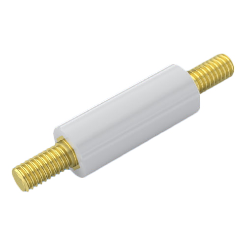 Insulated Standoff PA-Brass M/M Ø8x50 | Thread M4x6 / M4x6