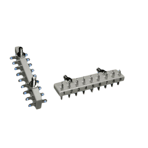 Ceramic Soldering Strip 9-pole with solder eyes and 2x M3 thread stud