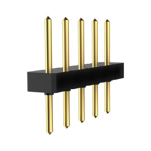 Stiftleiste 1x 5 polig 8,7mm Rundstifte ø0,5mm