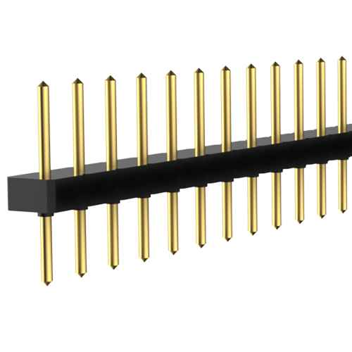 Strip Header 1x 36 pole/8.7mm Brass,gold-plated/round pins ø0.5mm