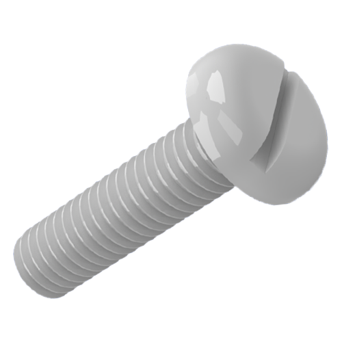 Flat Head Screw ISO1580 M8x10 Polyamide 6.6 natural slotted Pan Head