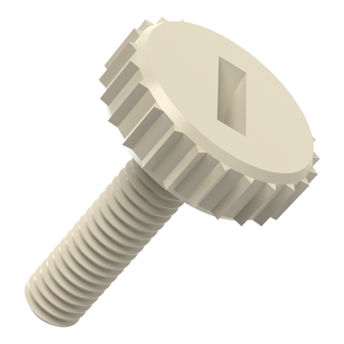 Knurled Thumb Screw M4x8 Polyamide 6.6 natural Vertical Knurl