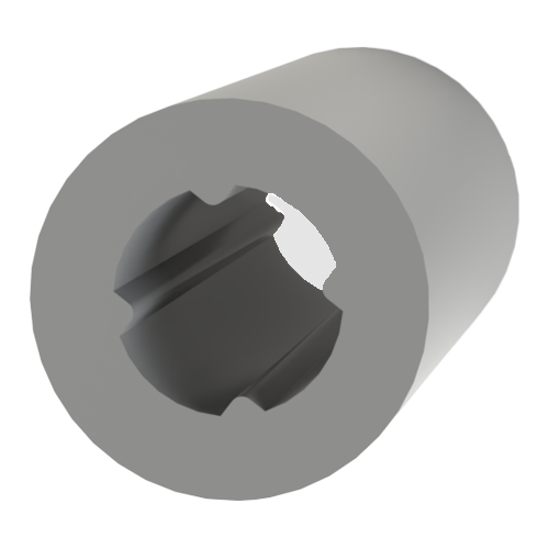 Round Spacer Ø3.7/6.4 x 6.0 PVC gray Self-Retaining