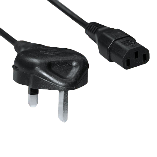 Power Cord GB BS1363A fused 13A H05VVF3G1.00mm²/2.5m,black